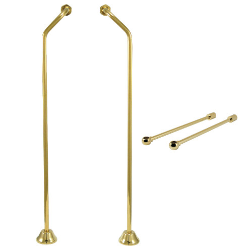 Kingston Brass Vintage Double Offset Supply Line with Wall Bracket Combo, Polished Brass - CCK472
