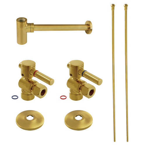 Kingston Brass Modern Lavatory Sink Supply Kit Combo, Brushed Brass - CC43207DLLKB30