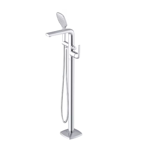 Gerber Transitional Floor Mount Tub Filler Faucet Trim Kit with Soft Square Handshower 1.75gpm - Polished Chrome - D305056T