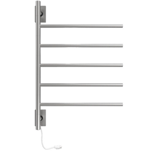 Amba Swivel Bar Hardwired & Plug-in Combo Towel Warmer Unit with 5 Bars - Brushed Stainless - SB5-B