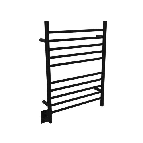 Amba RWH-SMB-LEFT Radiant Hardwired + Plug-in Combo (Left Side) Straight 10 Bar Towel Warmer - Matte Black