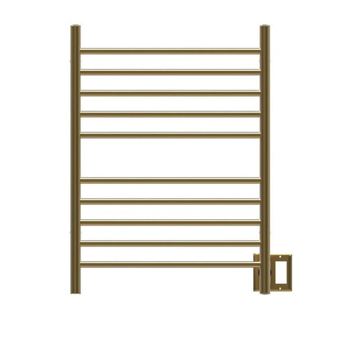 Amba RWH-SSB Radiant Hardwired + Plug-in Combo Straight 10 Bar Towel Warmer - Satin Brass