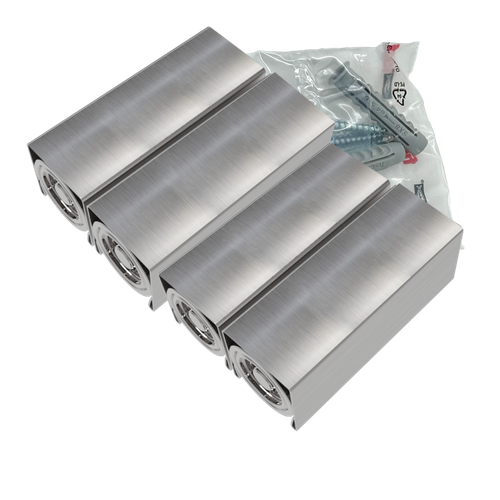 Amba Square Bracket Pack (qty4) for Quadro, Vega & Modello i - Brushed Stainless - AE-BPS4-B