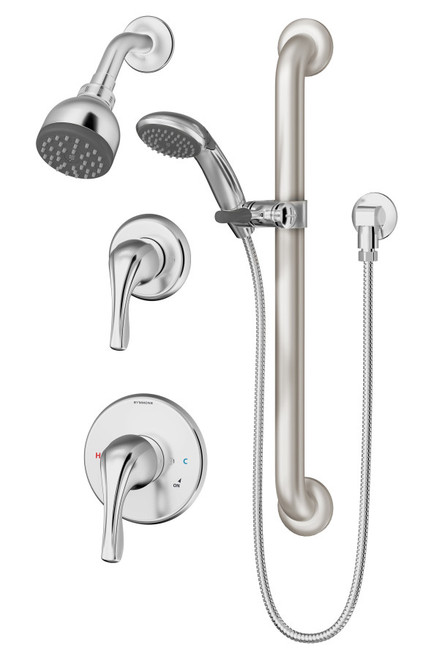 Symmons 9605-PLR-B-NS Origins Shower Faucet with Handle & Slide Bar Handshower - Chrome