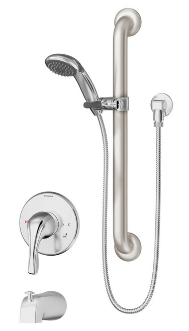 Symmons 9604-X-PLR-B Origins Tub Faucet With Slide Bar Handshower - Chrome
