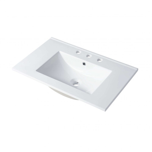 Blossom Ceramic Sink 30"x18" Top - Mount Rectangular - Three holes - 8" Spread - White - C04 3018 TH