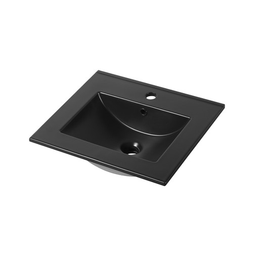 Blossom Ceramic Bathroom Vanity Square Sink 20" W x 18" D with Counter Top - Matte Black - C04 2018 MB