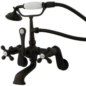 Kingston Brass Wall Mount Clawfoot Tub Filler Faucet with Hand Shower - Oil Rubbed Bronze CC57T5