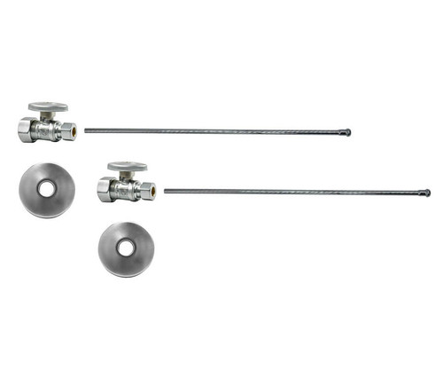 Mountain Plumbing Lavatory Supply Kit - Brass Oval Handle with 1/4 Turn Ball Valve (MT410-NL) - Straight, No Trap - Polished Copper - MT4127-NL/PCP