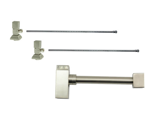 Mountain Plumbing Mountain Plumbing Lavatory Supply Kit - Contemporary Square Handle with 1/4 Turn Ceramic Disc Cartridge Valve (MT5004-NL) - Angle, Square Bottle Trap - Polished Copper