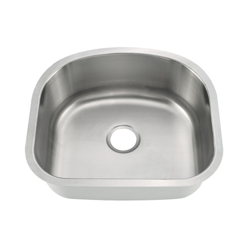 Oakland 23" X 21" x 9" D Shape Undermount Premium Stainless Steel Single Bowl Kitchen Sink - KSU23219
