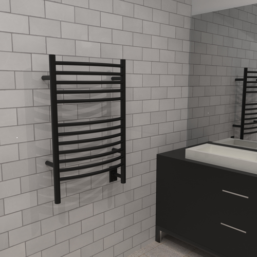 Amba Jeeves Model E Curved 24" Wide 12 Bar Hardwired Towel Warmer in Oil Rubbed Bronze - ECO-24