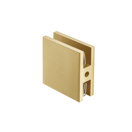 Flusso Hole In Glass Center Mount Glass Clamp in Satin Brass PVD - 10.FGC.4003SB