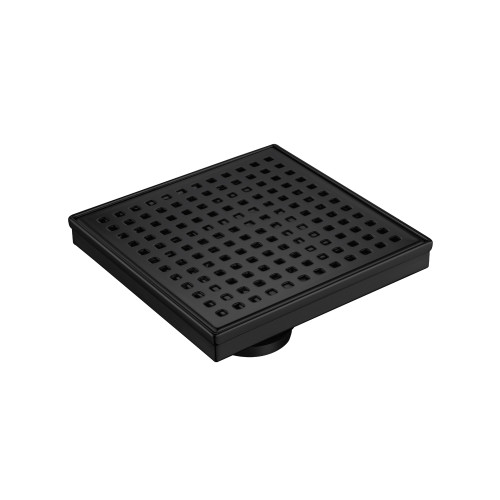 Flusso 6" Decorative Floor Drain with 2" Outlet in Matte Black - 11.SQD.0606MB