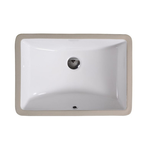 Oakland 18" X 12" Rectangular Undermount Ceramic Bathroom Sink with Overflow Drain - White - LVU1812W