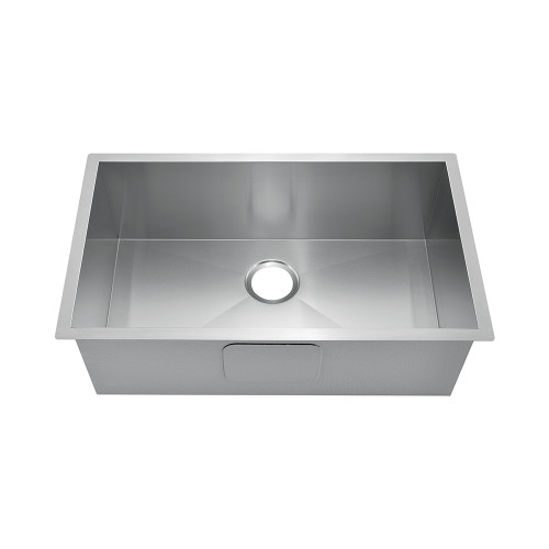 Oakland 30" x 18" Zero Radius Fabricated Undermount Single Bowl Stainless Steel Kitchen Sink - KSH301810S