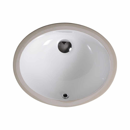 Oakland 15" X 12" Oval Undermount Ceramic Bathroom Sink with Overflow Drain - White - LVU1512W
