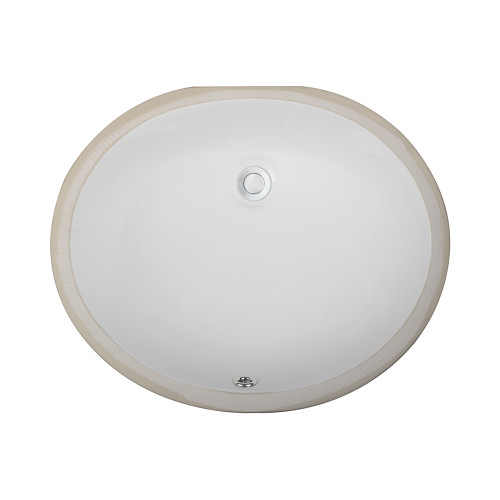 Oakland 17" X 14" Oval Undermount Ceramic Bathroom Sink with Overflow Drain - White - LVU1714W