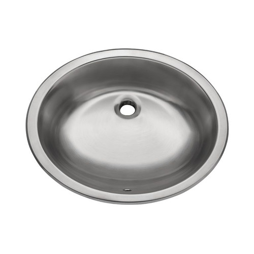 Oakland 17" X 14" Oval Undermount Stainless Steel Bathroom Sink with Overflow Drain - LVU1714SS