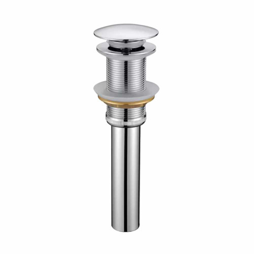 Oakland 1-1/2" X 7" Standard Push Style Pop-Up Drain Less Overflow, Polished Chrome - KSPOP-02