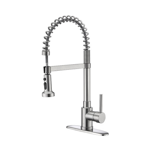 Oakland 21" High Single Handle Pull-Down Kitchen Faucet In Brushed Nickel - KSK1115BN