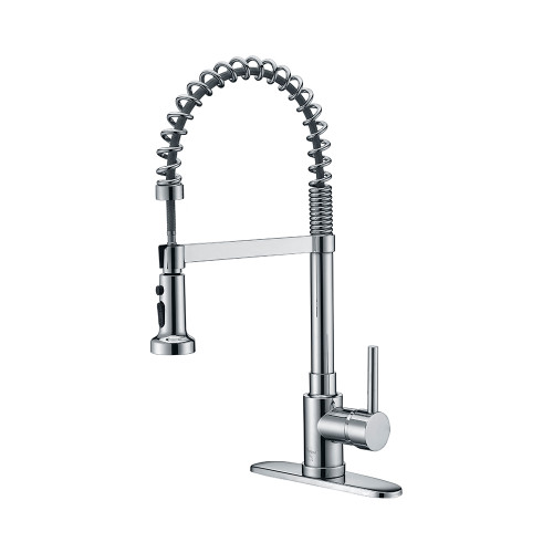 Oakland 21" High Single Handle Pull-Down Kitchen Faucet In Polished Chrome - KSK1115C