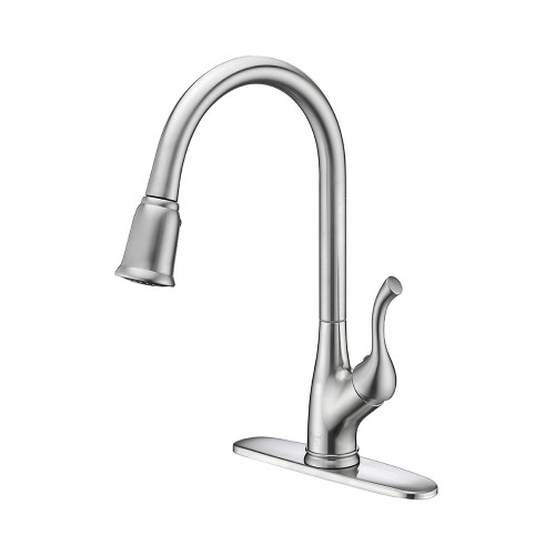 Oakland Single Handle Pull-Down Kitchen Faucet In Brushed Nickel - KSK1117BN