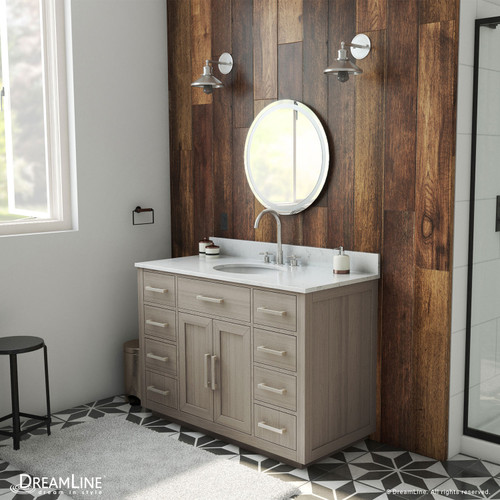 Dreamline Dexterity 48 Inch Oak Vanity with Oval Undermount Sink - Gray Oak - VFDX482234RWMGK