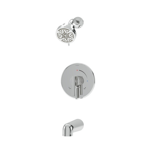 Symmons Dia Tub and Shower Faucet Trim with VersaFlex Integral Diverter for Test Cap Valve - Polished Chrome - S3592BTRMTC