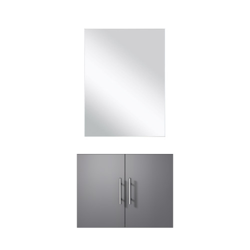 Lexora Geneva 24 inch W Dark Grey Wall Mount Vanity Cabinet and 18 in Mirror - LVG24SB010