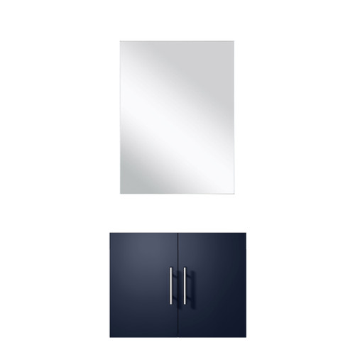 Lexora Geneva 24 inch W Navy Blue Wall Mount Vanity Cabinet and 18 in Mirror - LVG24SE010