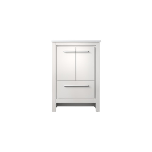 Lexora Lafarre 24 inch W x 20 in D White Bath Vanity Cabinet and Cultured Marble Top - LVLF24SW300