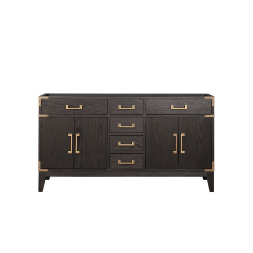 Lexora Laurel 60 inch W Brown Oak Double Sink Vanity Cabinet - LVL60DK000