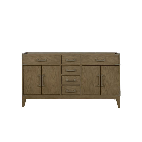 Lexora Laurel 60 inch W Grey Oak Double Sink Vanity Cabinet - LVL60DR000