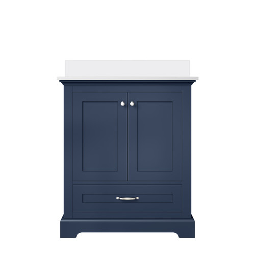 Lexora Dukes 30 in. W Navy Blue Vanity Cabinet and Cultured Marble Top - LVD30SE300
