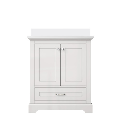Lexora Dukes 30 in. W White Vanity Cabinet and Cultured Marble Top - LVD30SA300