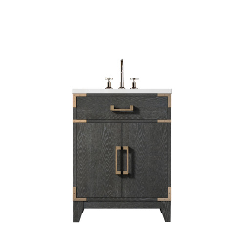 Lexora Laurel 24 inch W x 18 in D Black Oak Vanity Cabinet, Acrylic Top, and Faucet Set - LVL24SJ501
