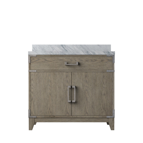 Lexora Laurel 36 inch W Grey Oak Vanity Cabinet and Carrara Marble Top - LVL36SR100