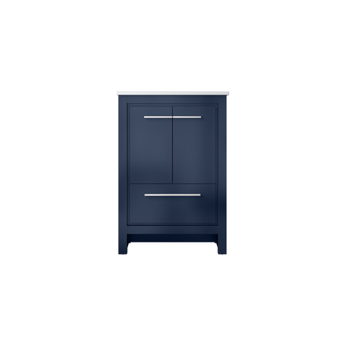 Lexora Lafarre 24 inch W x 20 in D Navy Blue Bath Vanity Cabinet and Cultured Marble Top - LVLF24SNB300