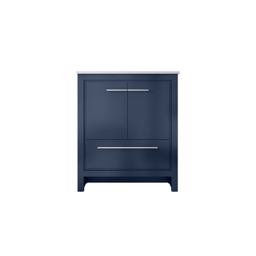Lexora Lafarre 30 inch W x 20 in D Navy Blue Bath Vanity Cabinet and Cultured Marble Top - LVLF30SNB300