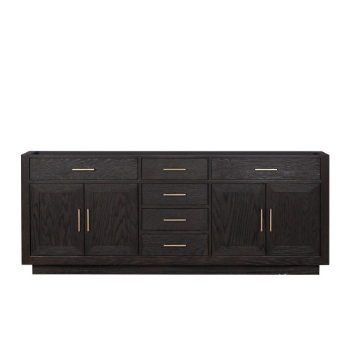 Lexora Abbey 84 inch W Black Oak Double Sink Vanity Cabinet - LVA84DJ000