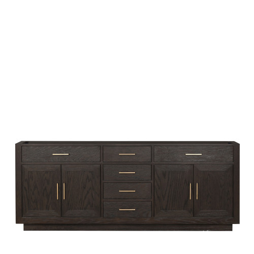 Lexora Abbey 84 inch W Brown Oak Double Sink Vanity Cabinet - LVA84DK000