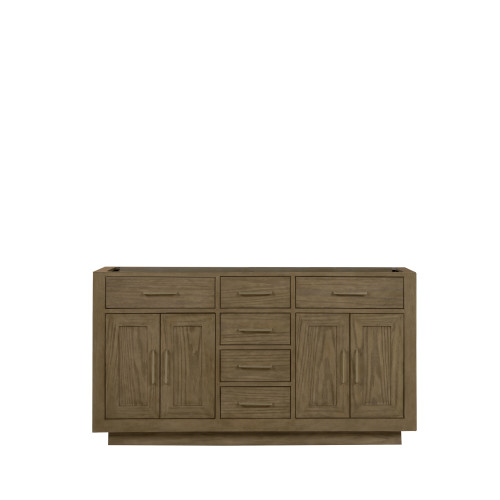Lexora Abbey 60 inch W Grey Oak Double Sink Vanity Cabinet - LVA60DR000