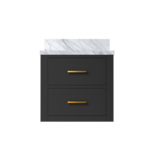 Lexora Castor 20 inch W x 18 in D Black Single Bath Wall Hung Vanity Cabinet and Acrylic Top - LVC20SL500