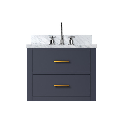 Lexora Castor 24 inch W x 18 in D Blue Single Bath Wall Hung Vanity Cabinet, Acrylic Top, and Faucet Set - LVC24SE501