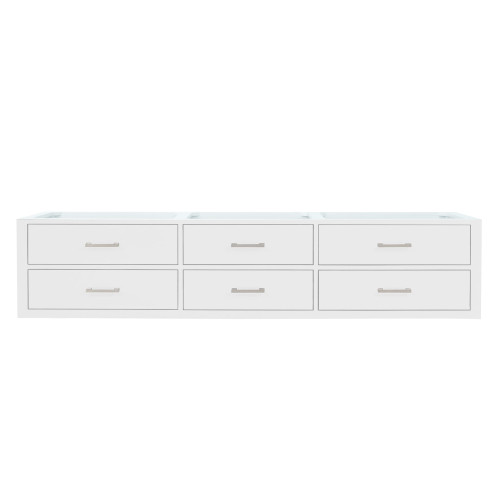 Lexora Castor 84 inch W White Double Sink Wall Hung Vanity Cabinet - LVC84DA000