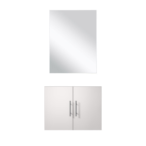 Lexora Geneva 24 inch W Glossy White Wall Mount Vanity Cabinet and 18 in Mirror - LVG24SM010