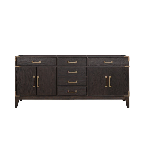 Lexora Laurel 72 inch W Brown Oak Double Sink Vanity Cabinet - LVL72DK000