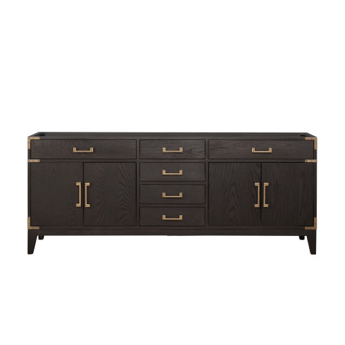 Lexora Laurel 80 inch W Brown Oak Double Sink Vanity Cabinet - LVL80DK000