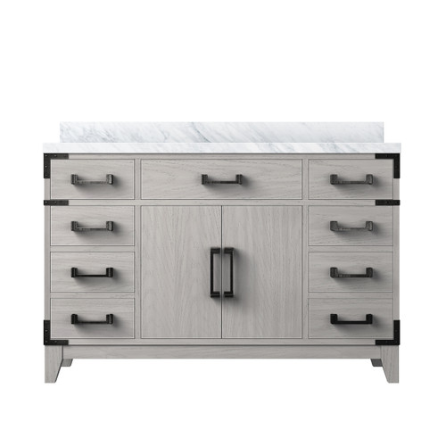 Lexora Laurel 48 inch W White Oak Vanity Cabinet and Carrara Marble Top - LVL48SM100